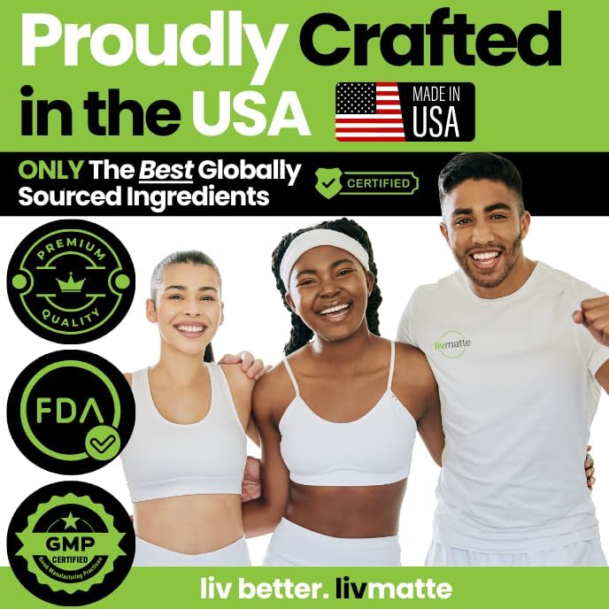 LivMatte Yerba Mate Instant Tea Powder-Natural Caffeine Flavored Drink Mix, Sugar-Free, Clean Energy, Mental Focus + Wellness Support I 30 Servings (Peach Mango) - Image 3